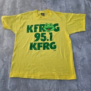 Vintage Kfrog Shirt Size Large Yellow Single Stitch